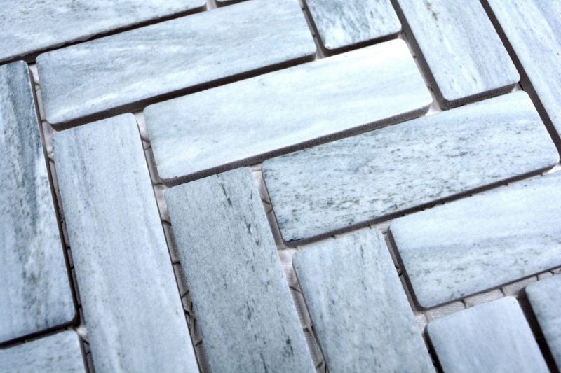 Espiga mosaico azulejo efecto piedra cerámica gris ducha salpicaduras azulejo backsplash MOS24-SO32