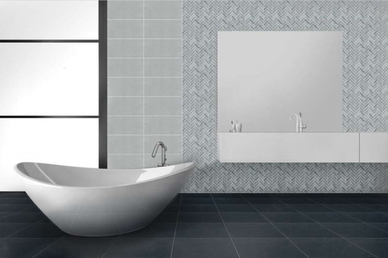 Espiga mosaico azulejo efecto piedra cerámica gris ducha salpicaduras azulejo backsplash MOS24-SO32