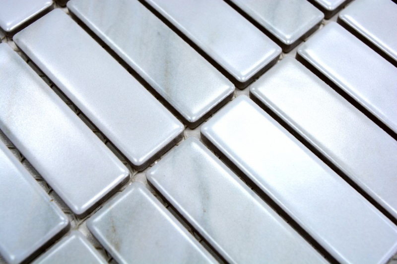 Muestra de mano mosaico azulejo cerámica varillas aspecto piedra blanco azulejo backsplash cocina MOS24-STSO01_m