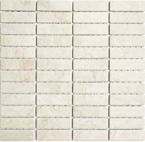 Muestra de mano mosaico azulejo cerámica varillas aspecto piedra luz beige azulejo backsplash cocina MOS24-STSO45_m
