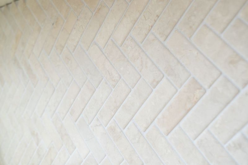 Mosaico de azulejos de cerámica en espiga aspecto de piedra de color beige claro azulejos backsplash cocina MOS24-SO54_f | 10 esteras de mosaico