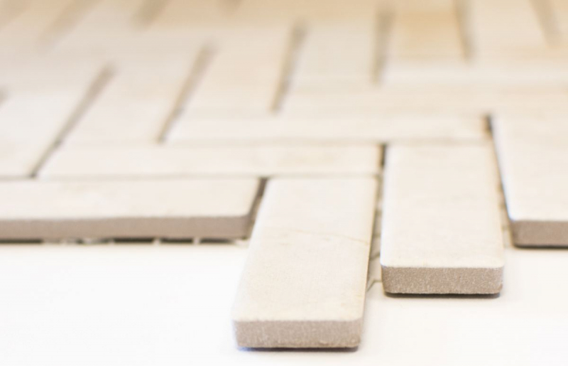 Mosaico de azulejos de cerámica en espiga aspecto de piedra de color beige claro azulejos backsplash cocina MOS24-SO54_f | 10 esteras de mosaico