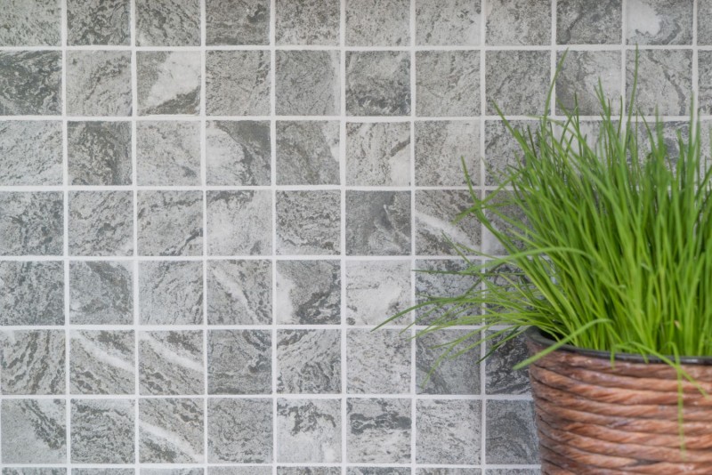 Azulejo de mosaico de cerámica de piedra natural mirada estructura gris baño azulejo backsplash MOS16-HWA4GY