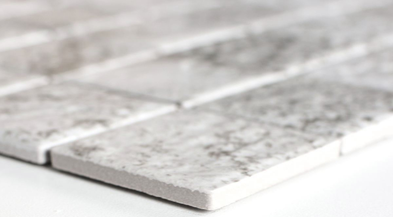 Muestra de mano mosaico azulejo aspecto piedra natural gris beige estructura azulejo backsplash MOS16-HWA4LG_m