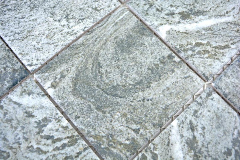 Muestra de mano mosaico azulejo cerámica efecto piedra estructura gris azulejo backsplash cocina MOS22-HWA9GY_m