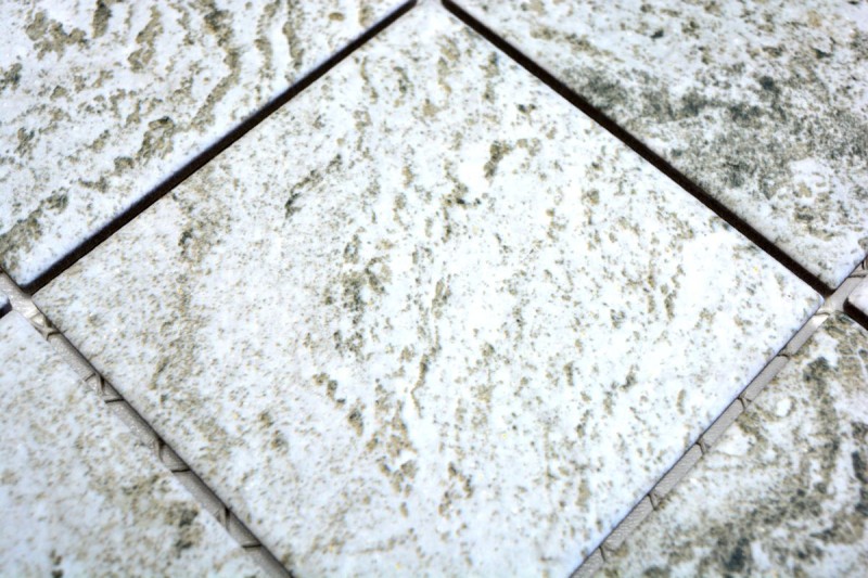 Mosaico de azulejos de pared de cerámica efecto piedra textura pared gris claro azulejo backsplash cocina baño pared - MOS22-HWA9LG