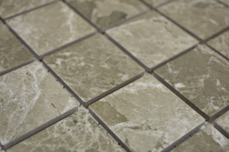 Azulejo de mosaico de cerámica de piedra natural mirada beige arena marrón estructura azulejo backsplash MOS16-AISO89