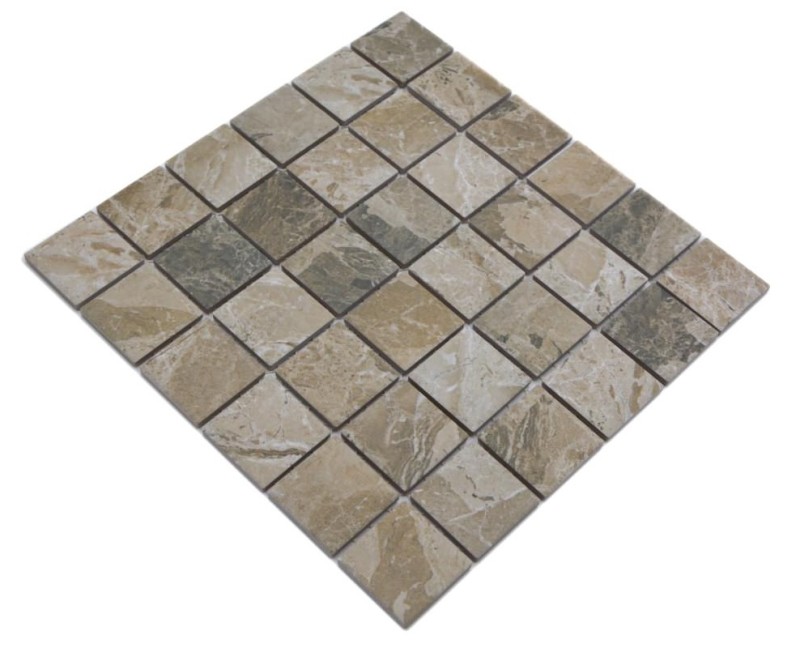 Azulejo de mosaico de cerámica de piedra natural mirada beige arena marrón estructura azulejo backsplash MOS16-AISO89