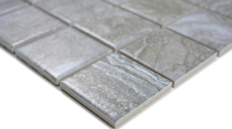 Muestra de mano mosaico azulejo aspecto piedra natural gris oscuro estructura azulejo backsplash cocina MOS16-0208_m