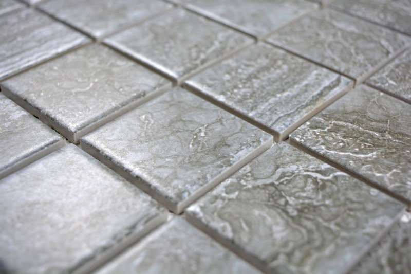 Muestra de mano mosaico azulejo aspecto piedra natural gris oscuro estructura azulejo backsplash cocina MOS16-0208_m