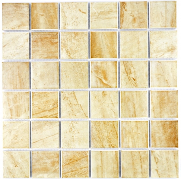 Muestra de mano mosaico azulejo piedra natural mirada estructura travertino beige amarillo pared azulejo MOS16-1202_m