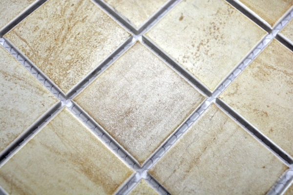 Muestra de mano mosaico azulejo piedra natural mirada estructura travertino beige amarillo pared azulejo MOS16-1202_m