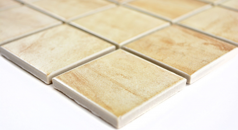 Muestra de mano mosaico azulejo piedra natural mirada estructura travertino beige amarillo pared azulejo MOS16-1202_m