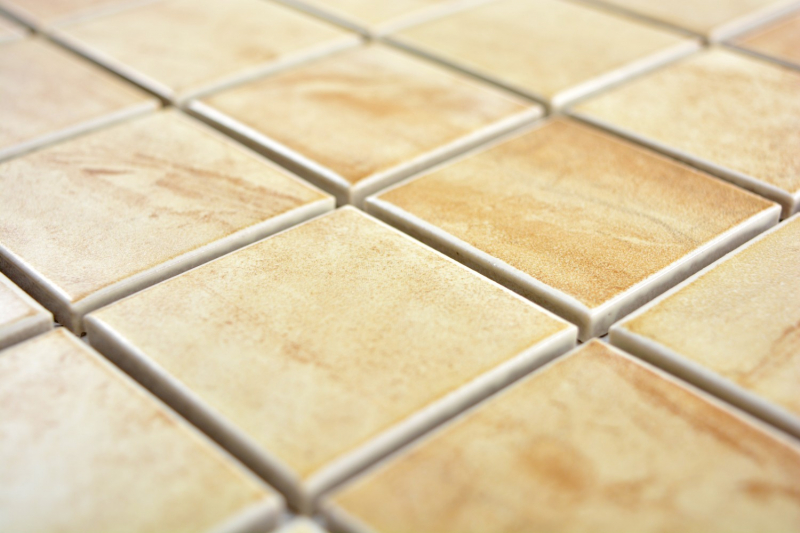 Muestra de mano mosaico azulejo piedra natural mirada estructura travertino beige amarillo pared azulejo MOS16-1202_m