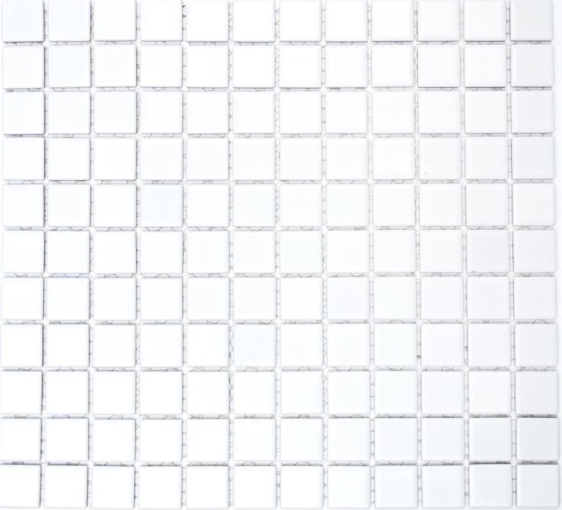 Muestra de mano mosaico azulejo cerámica BLANCO GLOSSY pared azulejo backsplash cocina ducha MOS18-0102_m