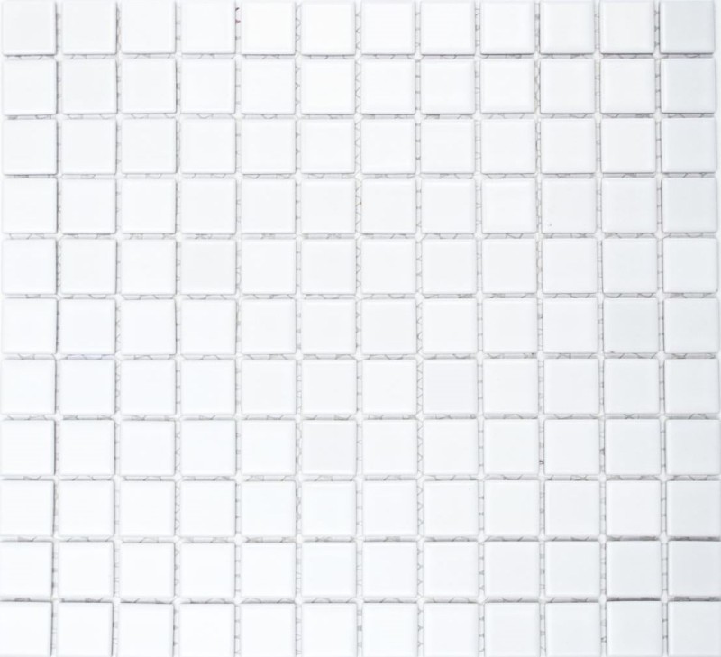 Muestra de mano mosaico azulejo cerámica BLANCO MATT pared azulejo backsplash cocina baño ducha MOS18-0111_m