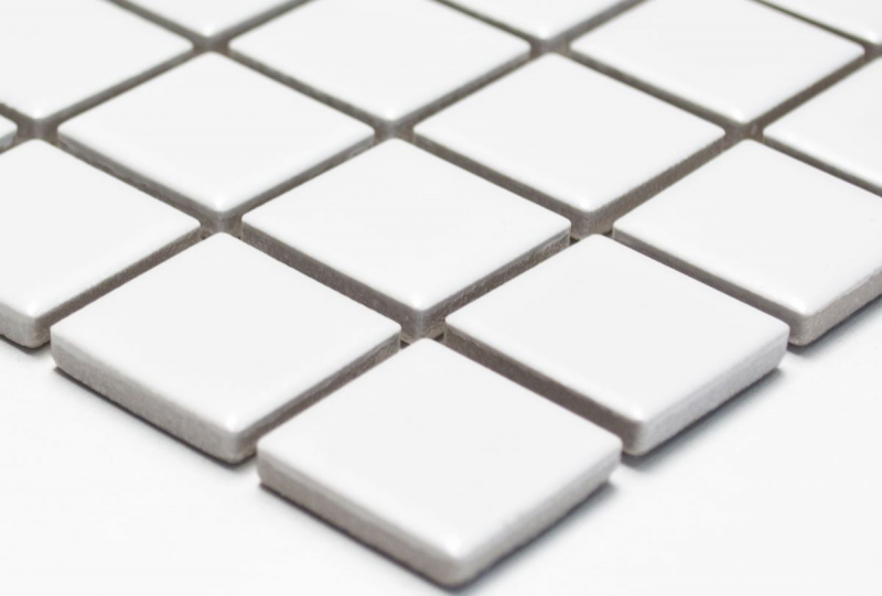 Muestra de mano mosaico azulejo cerámica BLANCO MATT pared azulejo backsplash cocina baño ducha MOS18-0111_m