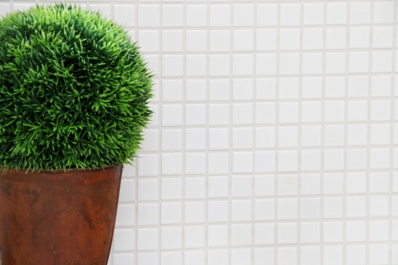 Mosaico de cerámica blanco mate bañera revestimiento cocina azulejo MOS18-0111