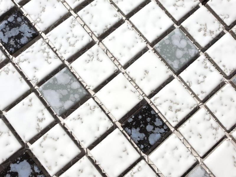 Mosaico de cerámica blanco negro gris textura mosaico azulejo baño MOS18-0307
