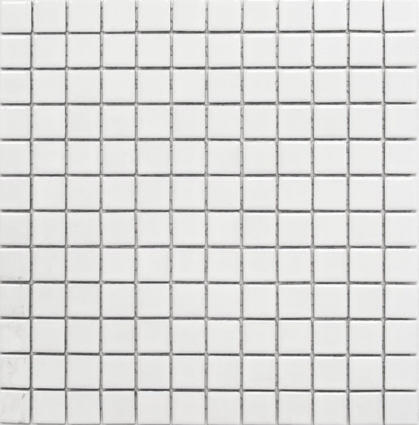 Muestra de mano cerámica mosaico ducha splashback BLANCO GLOSSY baño azulejo cocina splashback MOS18D-0101_m