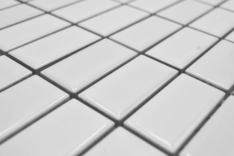 Stick mosaico de azulejos de cerámica blanco brillante backsplash cocina MOS24B-0101