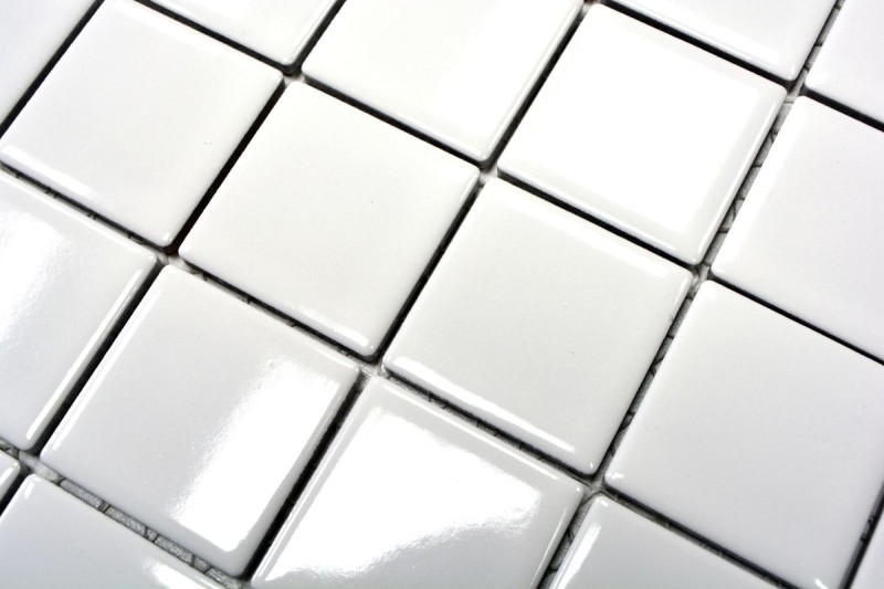 Azulejo de mosaico de cerámica blanco brillante azulejo espejo pared del baño MOS16B-0101