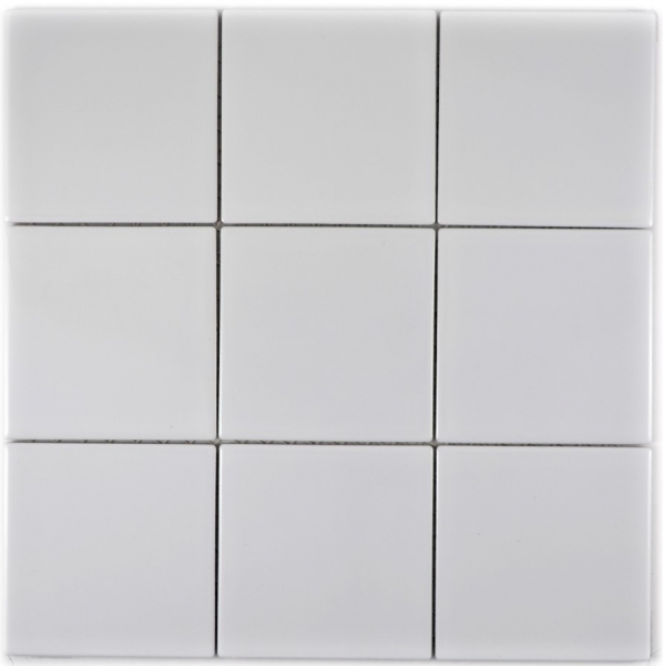 Muestra de mano mosaico azulejo cerámica blanco brillante azulejo backsplash cocina MOS23-0101_m