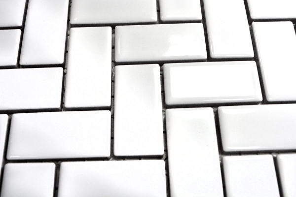 Muestra de mano mosaico azulejo cerámica espiga blanco brillante cocina azulejo pared azulejo MOS24-CHB5WG_m