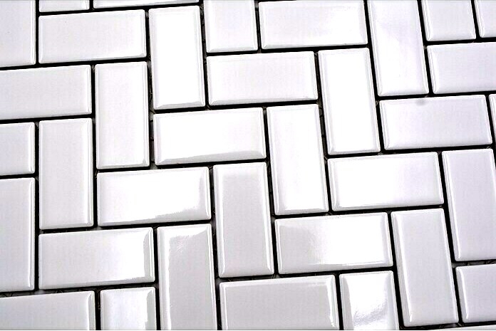 Espiga mosaico azulejo de cerámica blanco brillante azulejo de la cocina azulejo de la pared MOS24-CHB5WG
