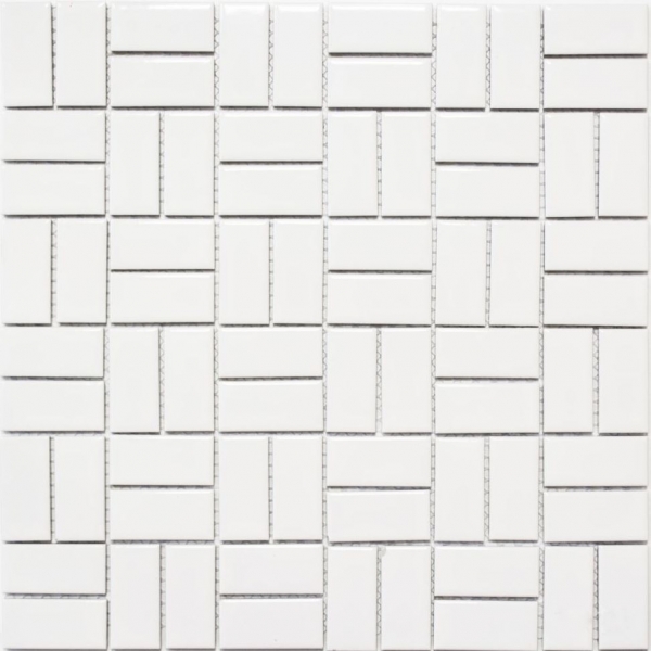 Muestra de mano mosaico azulejo cerámica molino de viento blanco brillante cocina azulejo pared azulejo MOS24-CWM7WG_m