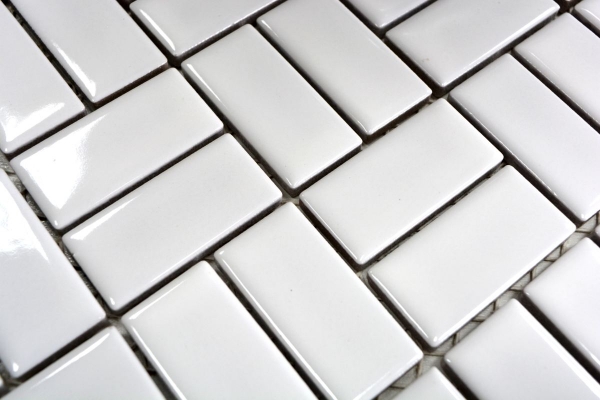 Muestra de mano mosaico azulejo cerámica molino de viento blanco brillante cocina azulejo pared azulejo MOS24-CWM7WG_m