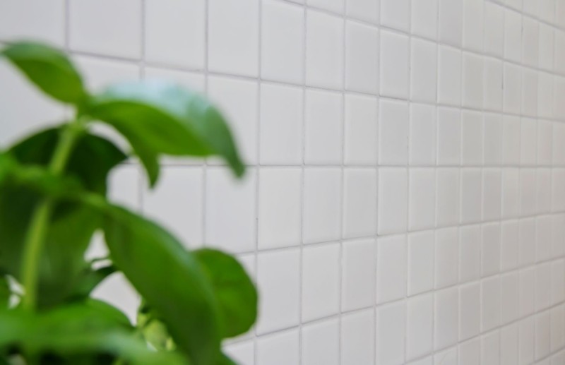 Mosaico de cerámica blanco mate azulejo espejo pared del baño MOS16B-0111
