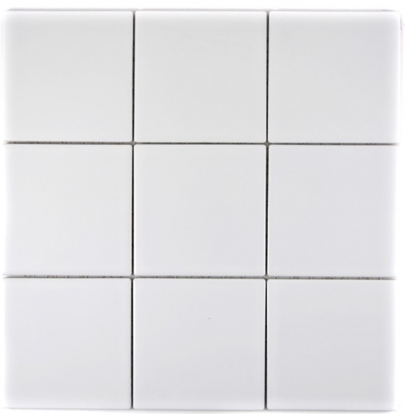 Muestra de mano azulejo mosaico cerámica blanco mate revestimiento bañera MOS23-0111_m