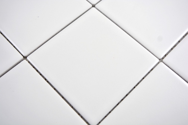 Muestra de mano azulejo mosaico cerámica blanco mate revestimiento bañera MOS23-0111_m