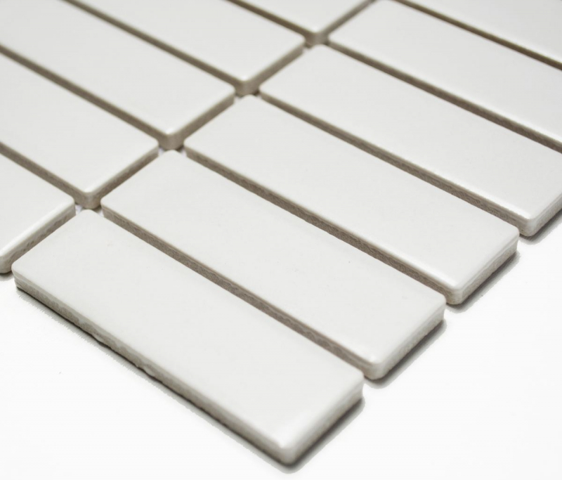 Mosaico de varilla cerámica blanco mate revestimiento bañera MOS24-0111