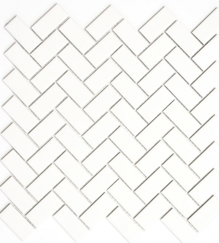 Espiga mosaico de azulejos de cerámica blanco mate azulejos backsplash cocina MOS24-CHB05WM