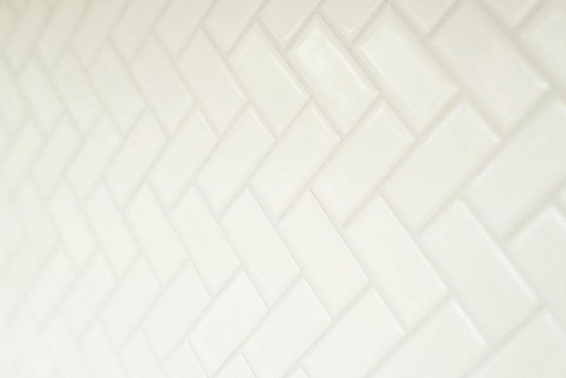 Espiga mosaico de azulejos de cerámica blanco mate azulejos backsplash cocina MOS24-CHB05WM
