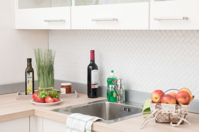 Espiga mosaico de azulejos de cerámica blanco mate azulejos backsplash cocina MOS24-CHB05WM
