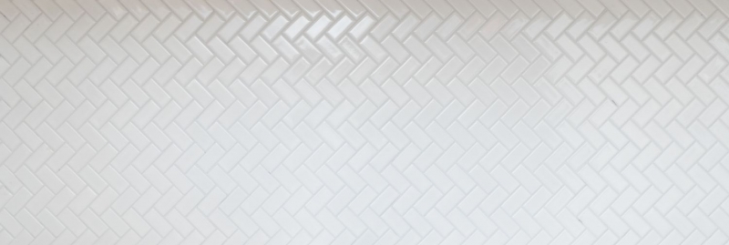 Espiga mosaico de azulejos de cerámica blanco mate azulejos backsplash cocina MOS24-CHB05WM