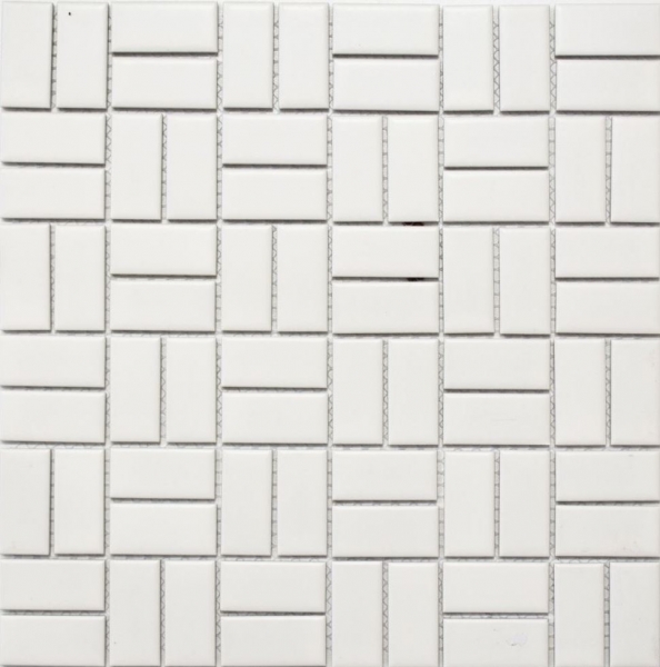 Muestra de mano mosaico azulejo cerámica molino de viento blanco mate bañera revestimiento MOS24-CWM07WM_m