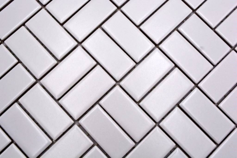 Windmühle azulejo mosaico cerámica blanco mate bañera revestimiento pared azulejo baño - MOS24-CWM07WM