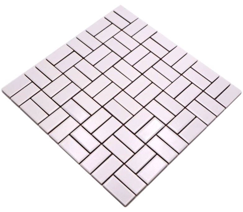 Windmühle azulejo mosaico cerámica blanco mate bañera revestimiento pared azulejo baño - MOS24-CWM07WM