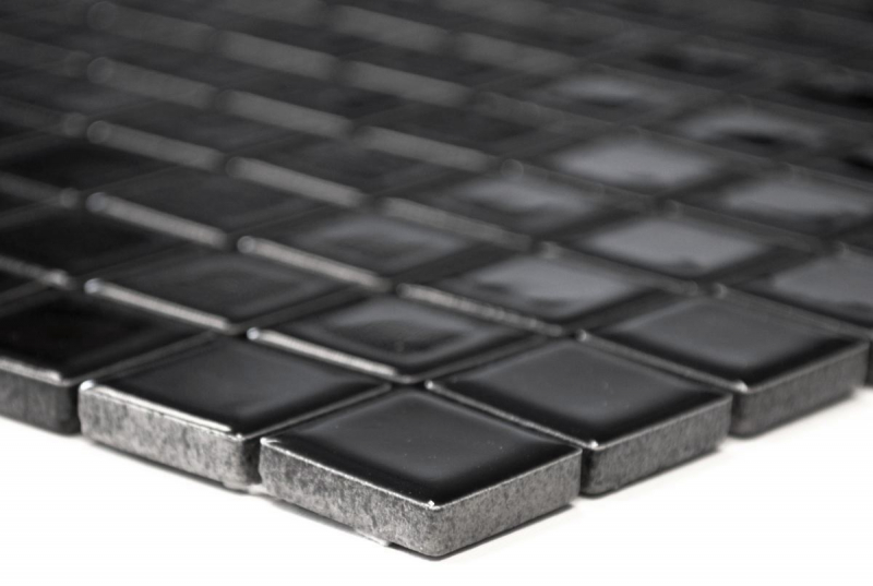 Muestras de mano mosaico azulejo NOCHE NEGRO GLOSSY salpicadero de cocina MOS18D-0301_m