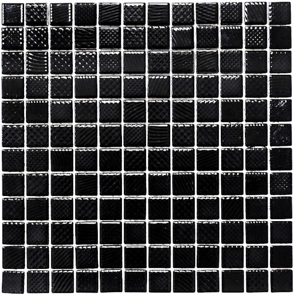 Muestrario de mano azulejo mosaico BLACK GLOSSY STRUCTURE Revestimiento de cocina MOS18-CG123_m