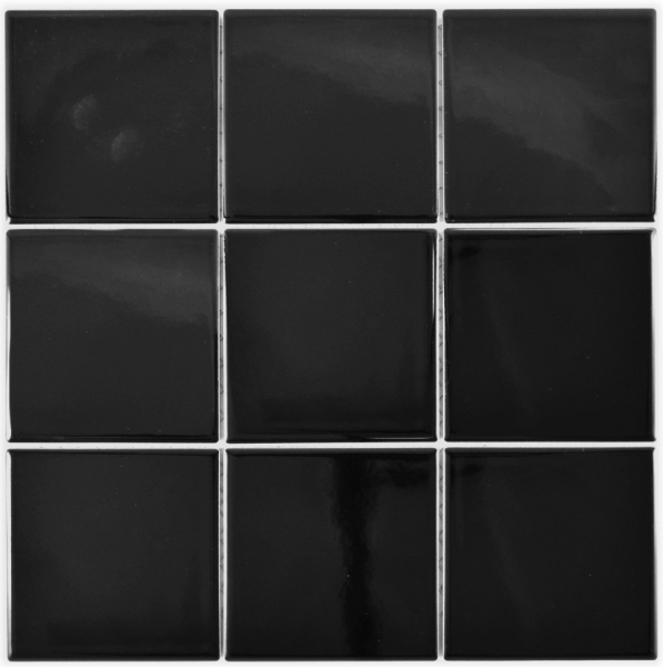 Muestra de mano mosaico azulejo cerámica negro brillante azulejos azulejos de pared azulejos de baño MOS23-0301_m