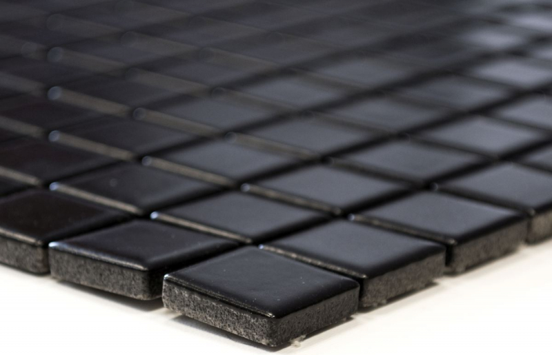 Muestra de mano mosaico azulejo cerámica negro mate azulejo backsplash cocina splashback MOS18D-0311_m