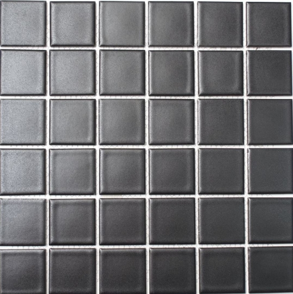 Muestra de mano mosaico azulejo cerámica negro mate azulejo backsplash cocina MOS16-0311_m