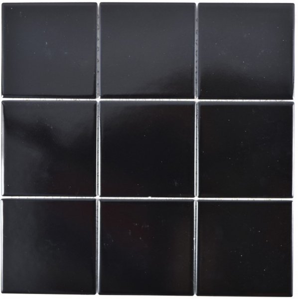 Muestra de mano mosaico azulejo cerámica negro mate azulejo de baño WC MOS23-0311_m