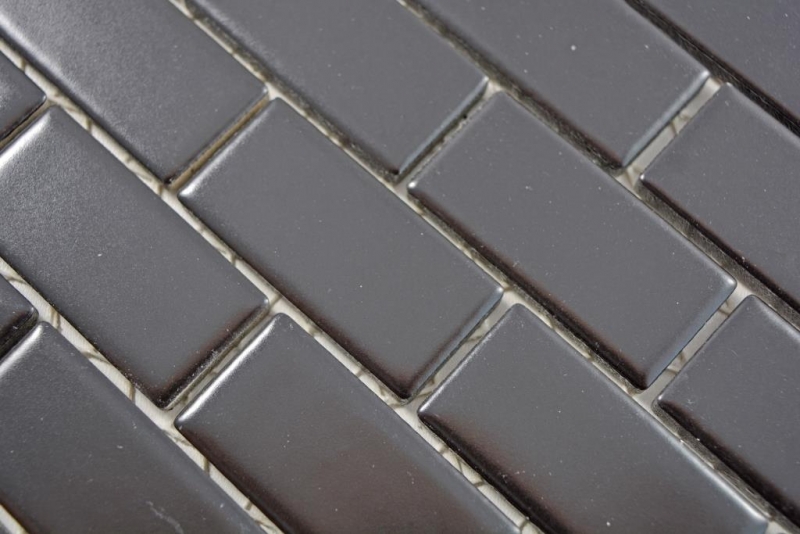 Mosaico compuesto azulejo de cerámica ladrillo negro mate pared de la ducha cuarto de baño cocina MOS24-04BM