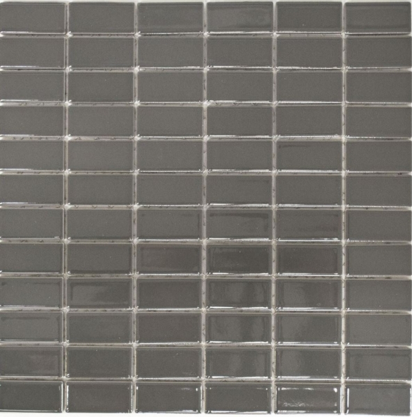 Muestra de mano mosaico azulejo cerámica metal gris varillas metal brillante MOS24B-0204_m